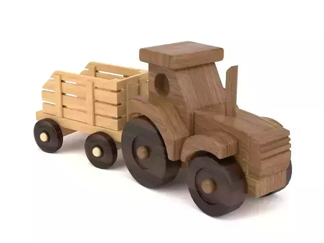 Wooden toy tractor 10