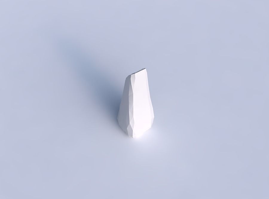 Vase top bent rectangle with low-polygon 3D print model_1
