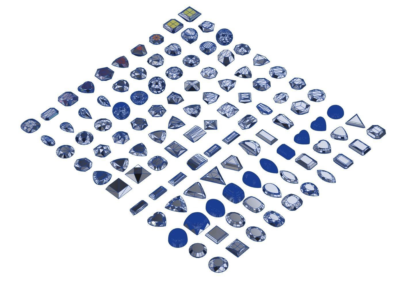 Kinds of precious stone cut 3D print model_5