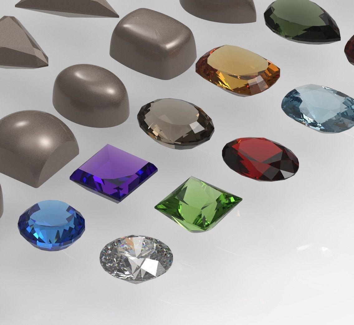 Kinds of precious stone cut 3D print model_2