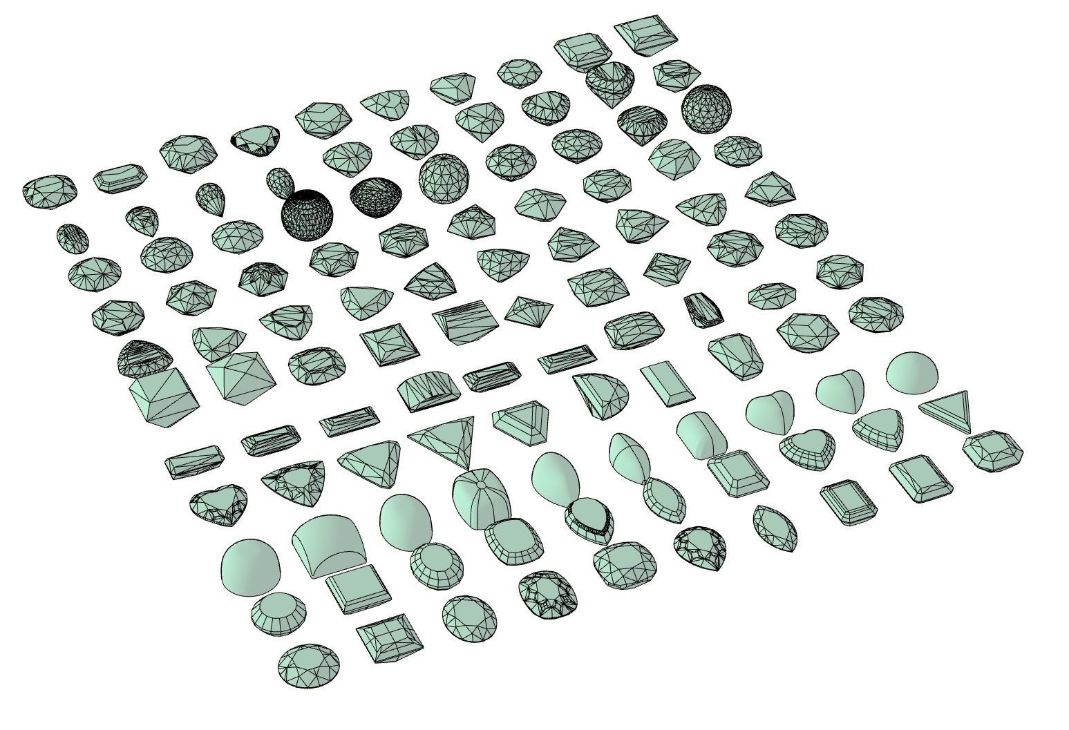 Kinds of precious stone cut 3D print model_9