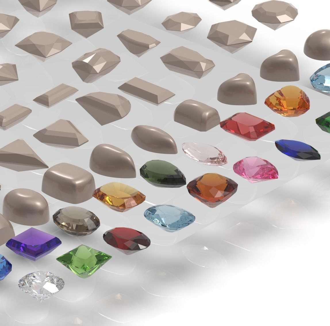 Kinds of precious stone cut 3D print model_4