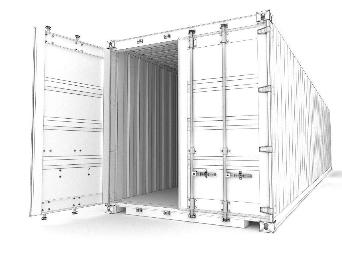40 feet CMA-CGM standard shipping container 3D model_7