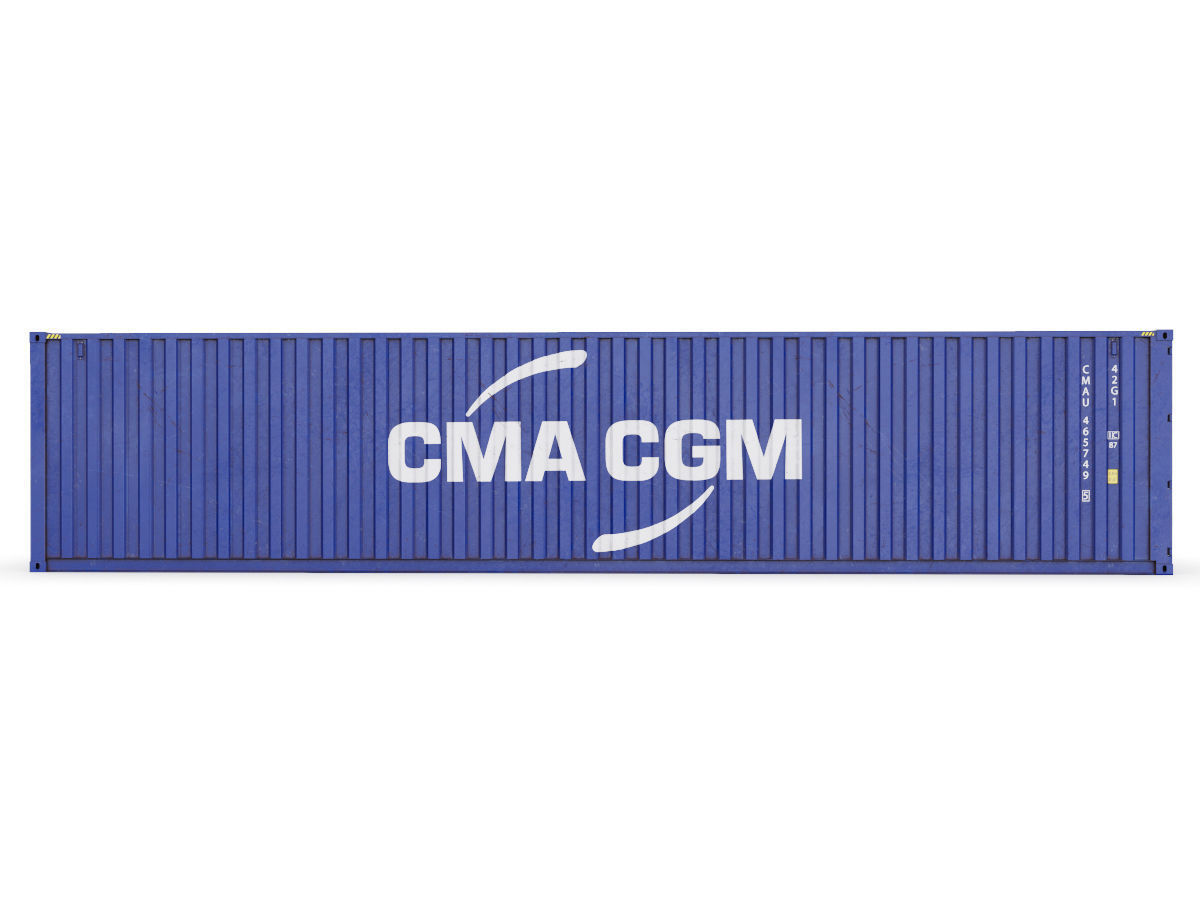 40 feet CMA-CGM standard shipping container 3D model_4