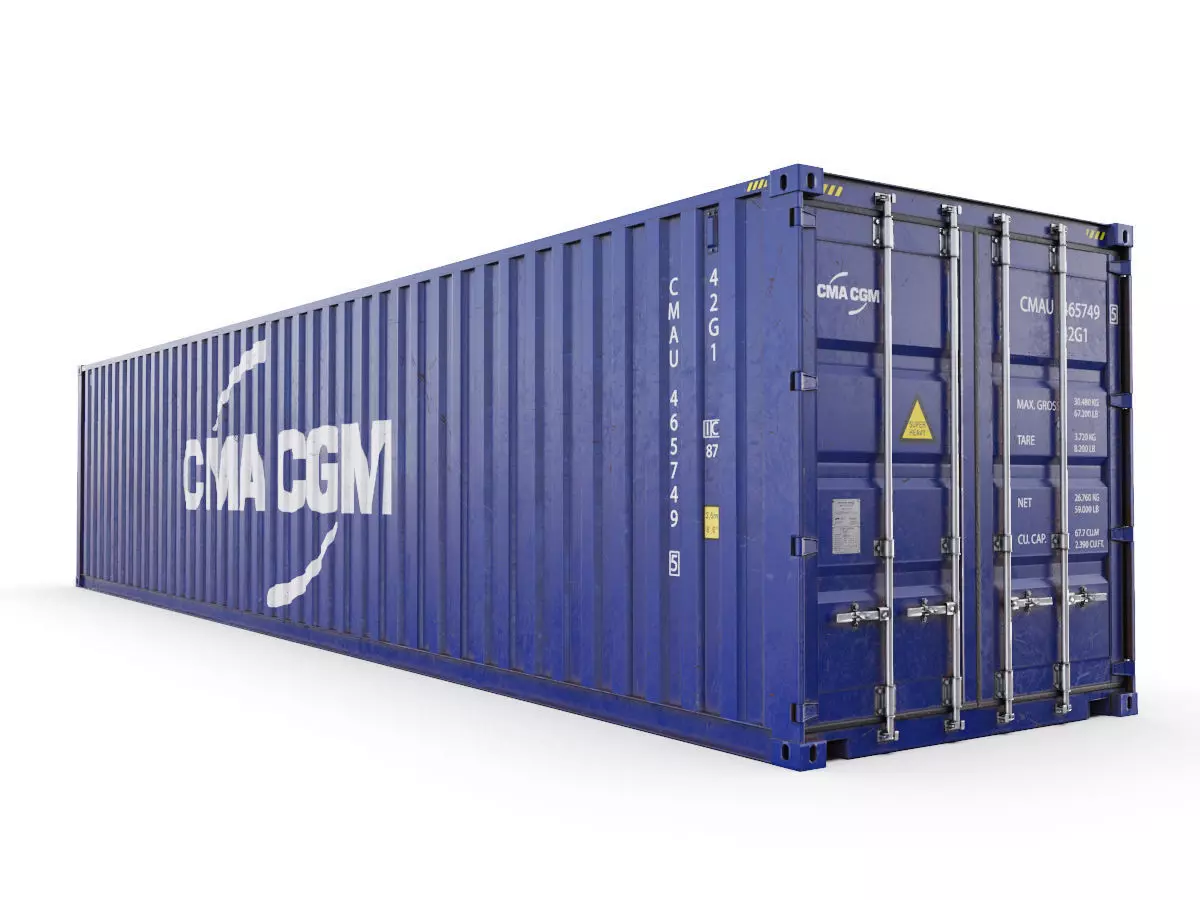 40 feet CMA-CGM standard shipping container 3D model_0