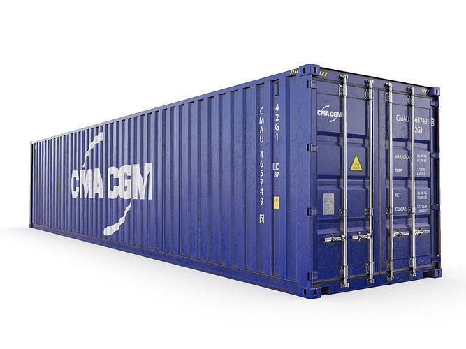 40 feet CMA-CGM standard shipping container 3D model