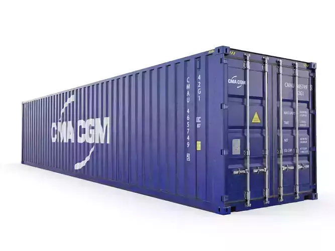 40 feet CMA-CGM standard shipping container 3D model