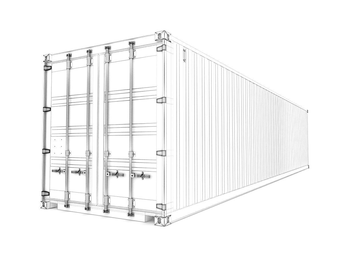 40 feet CMA-CGM standard shipping container 3D model_8
