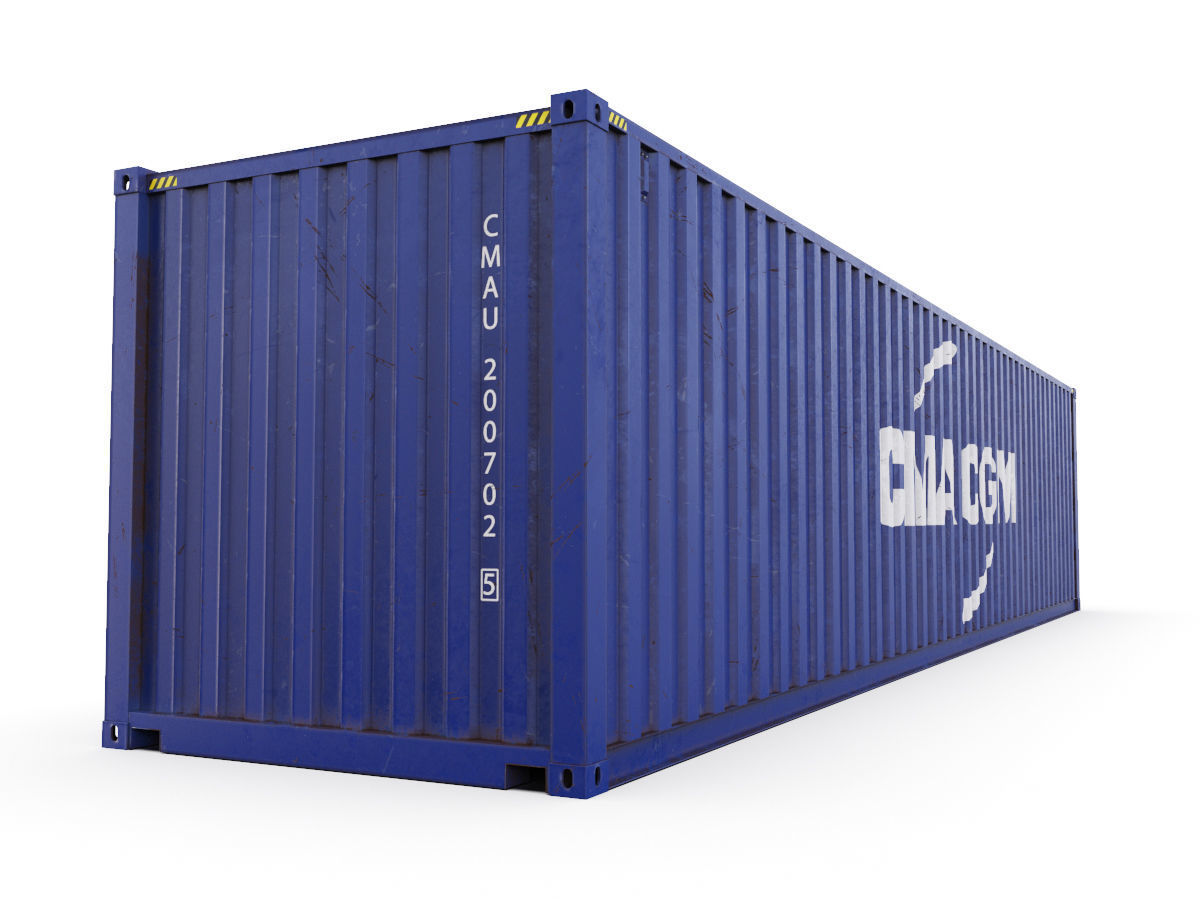 40 feet CMA-CGM standard shipping container 3D model_6
