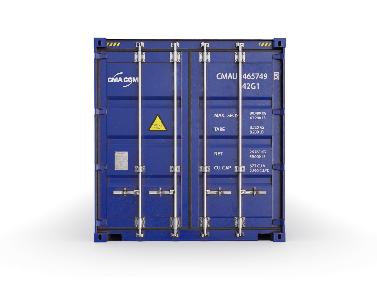 40 feet CMA-CGM standard shipping container 3D model_1