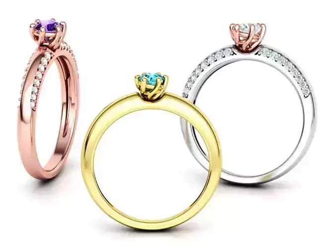 Engagement ring Paradise design 4mm stone 3dmodel