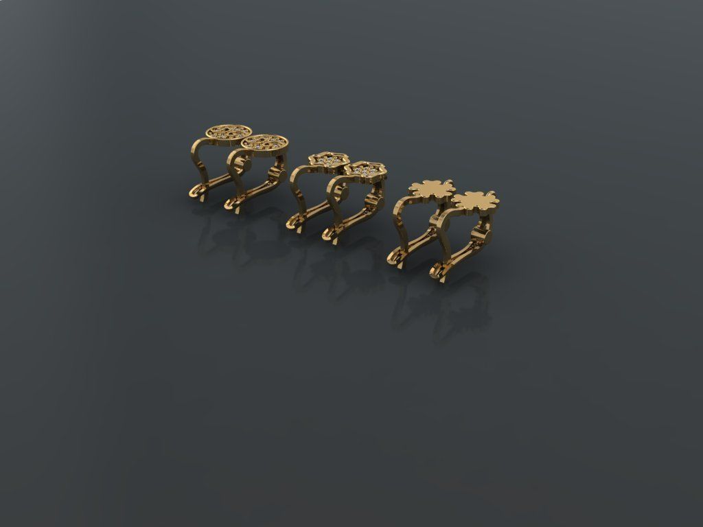 Y98- Diamond earring 3D print model_2