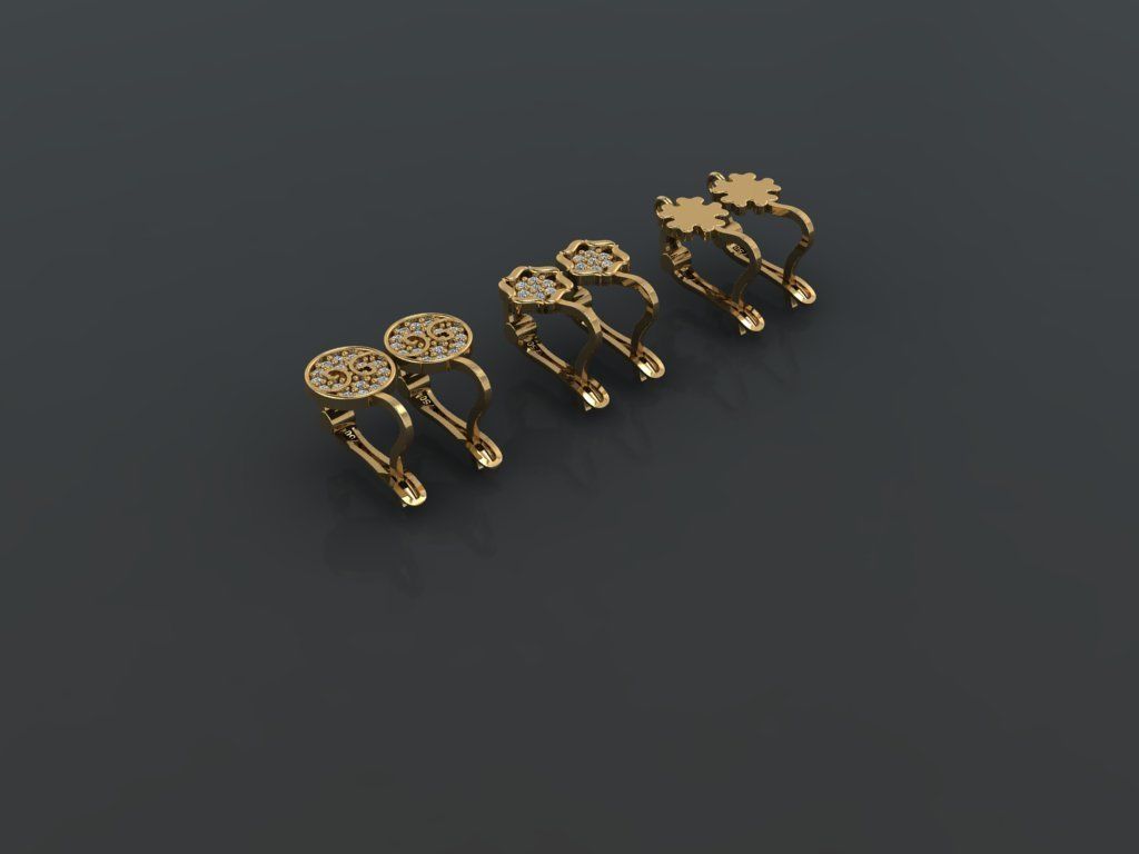 Y98- Diamond earring 3D print model_1