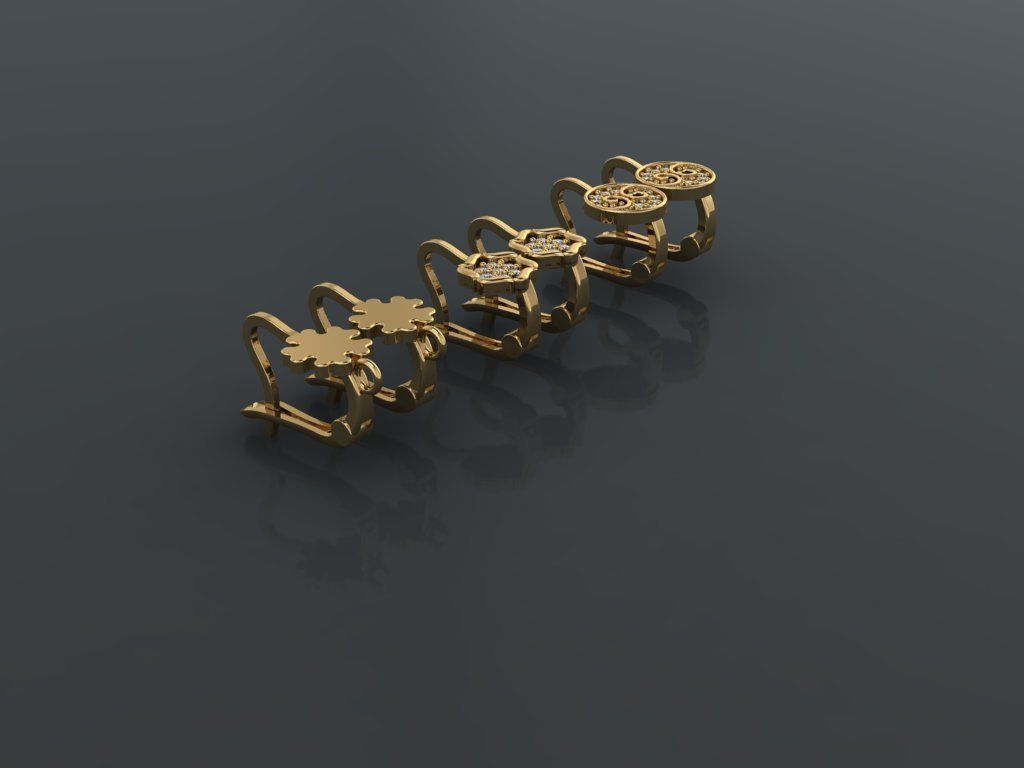 Y98- Diamond earring 3D print model_3
