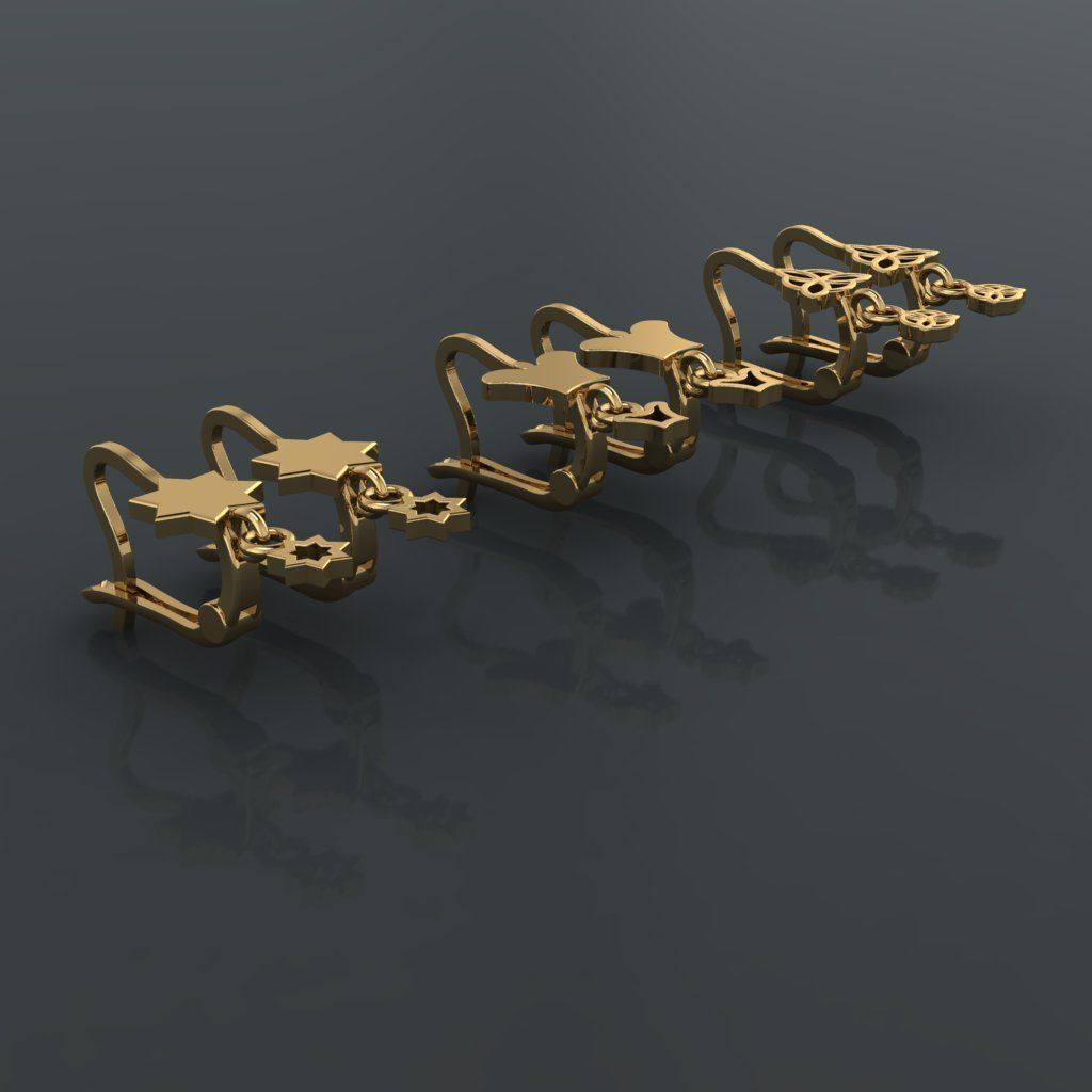 Y101- Diamond earring 3D print model_3