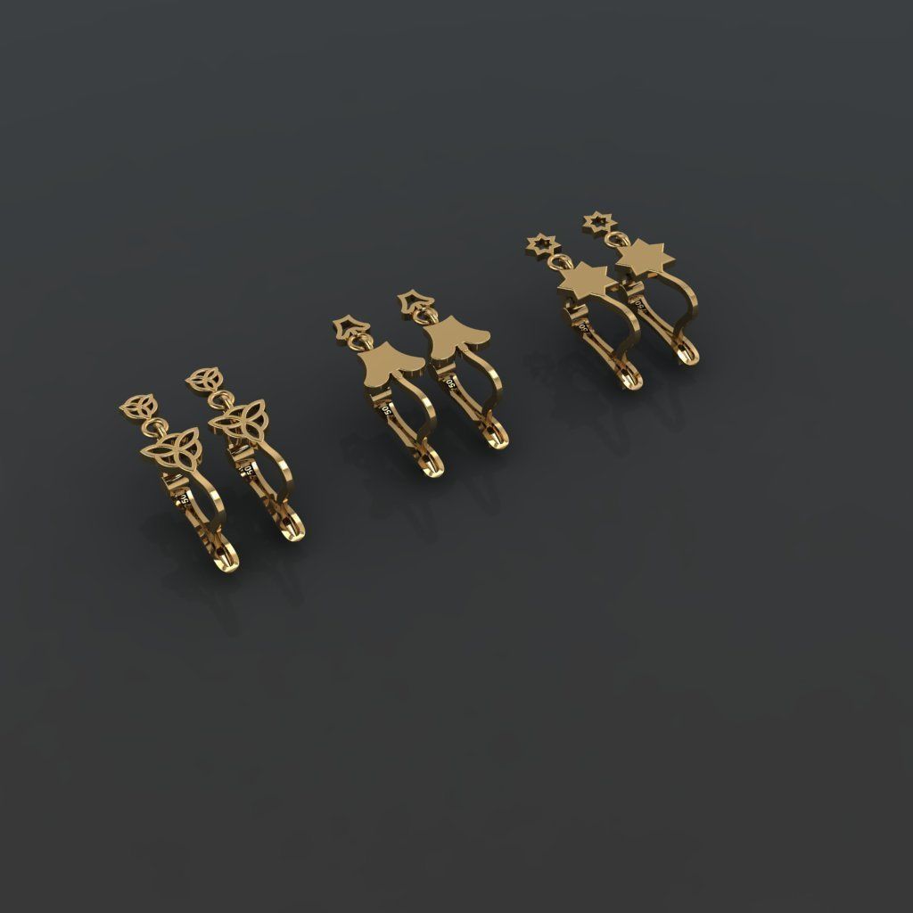Y101- Diamond earring 3D print model_1