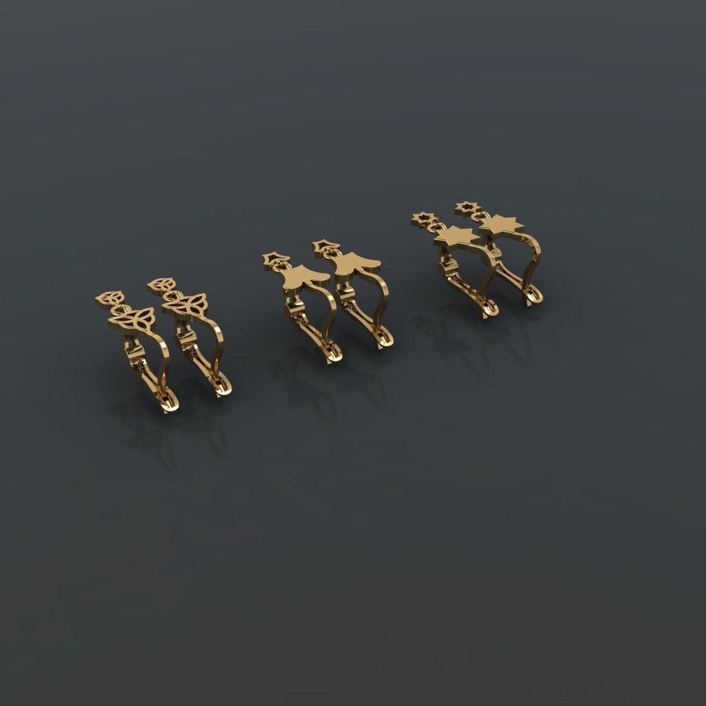 Y101- Diamond earring 3D print model_2