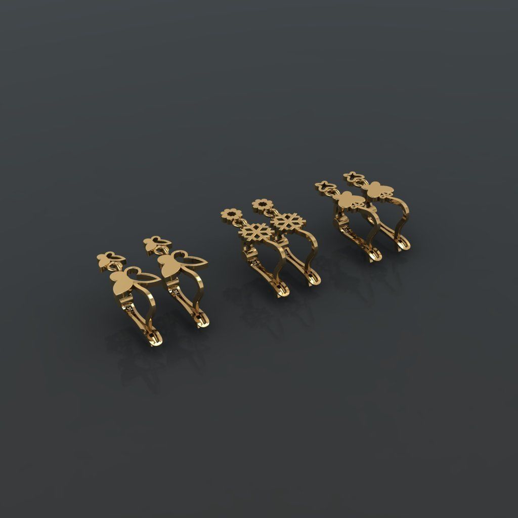 Y104- Diamond earring 3D print model_1