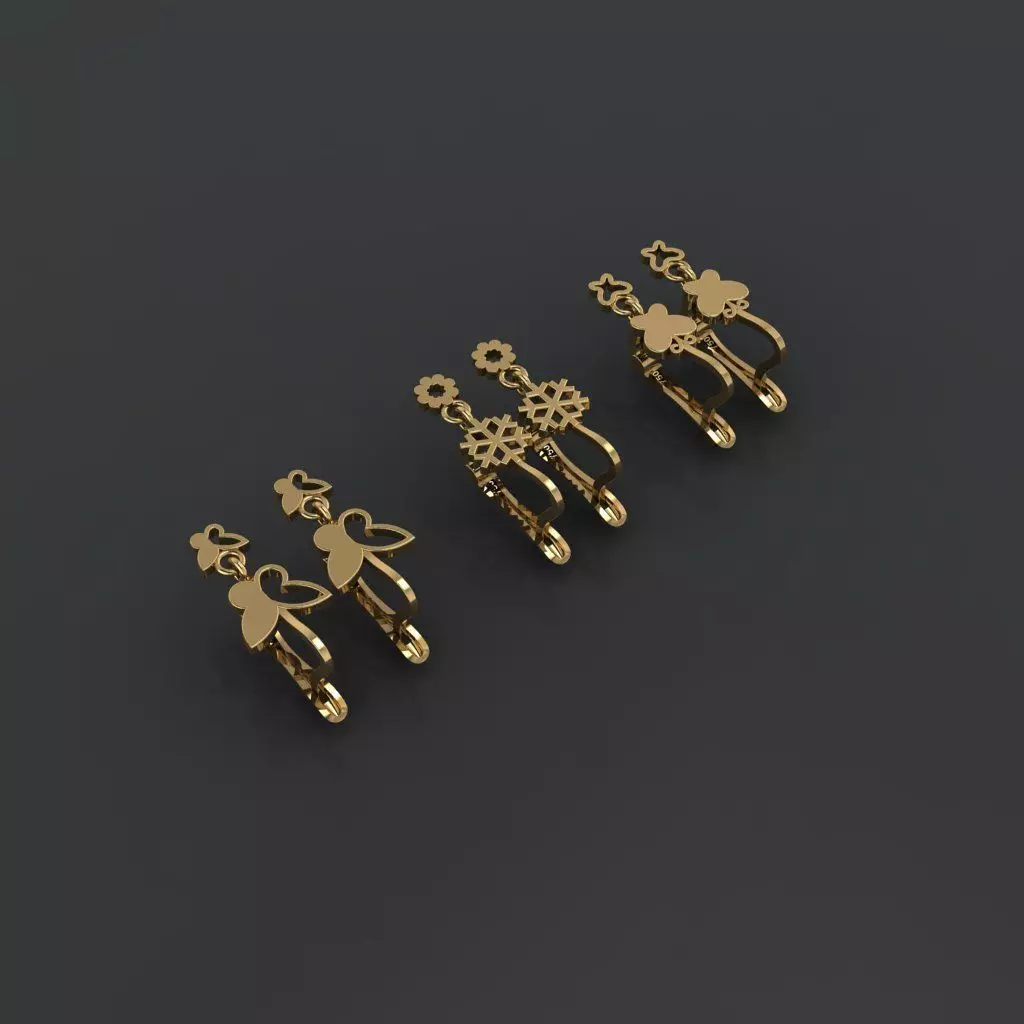 Y104- Diamond earring 3D print model_0