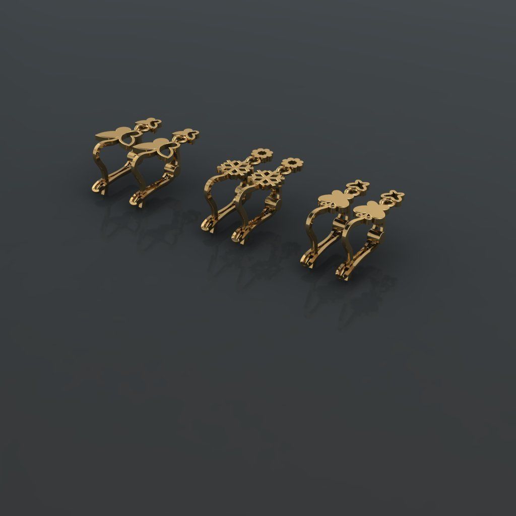 Y104- Diamond earring 3D print model_2