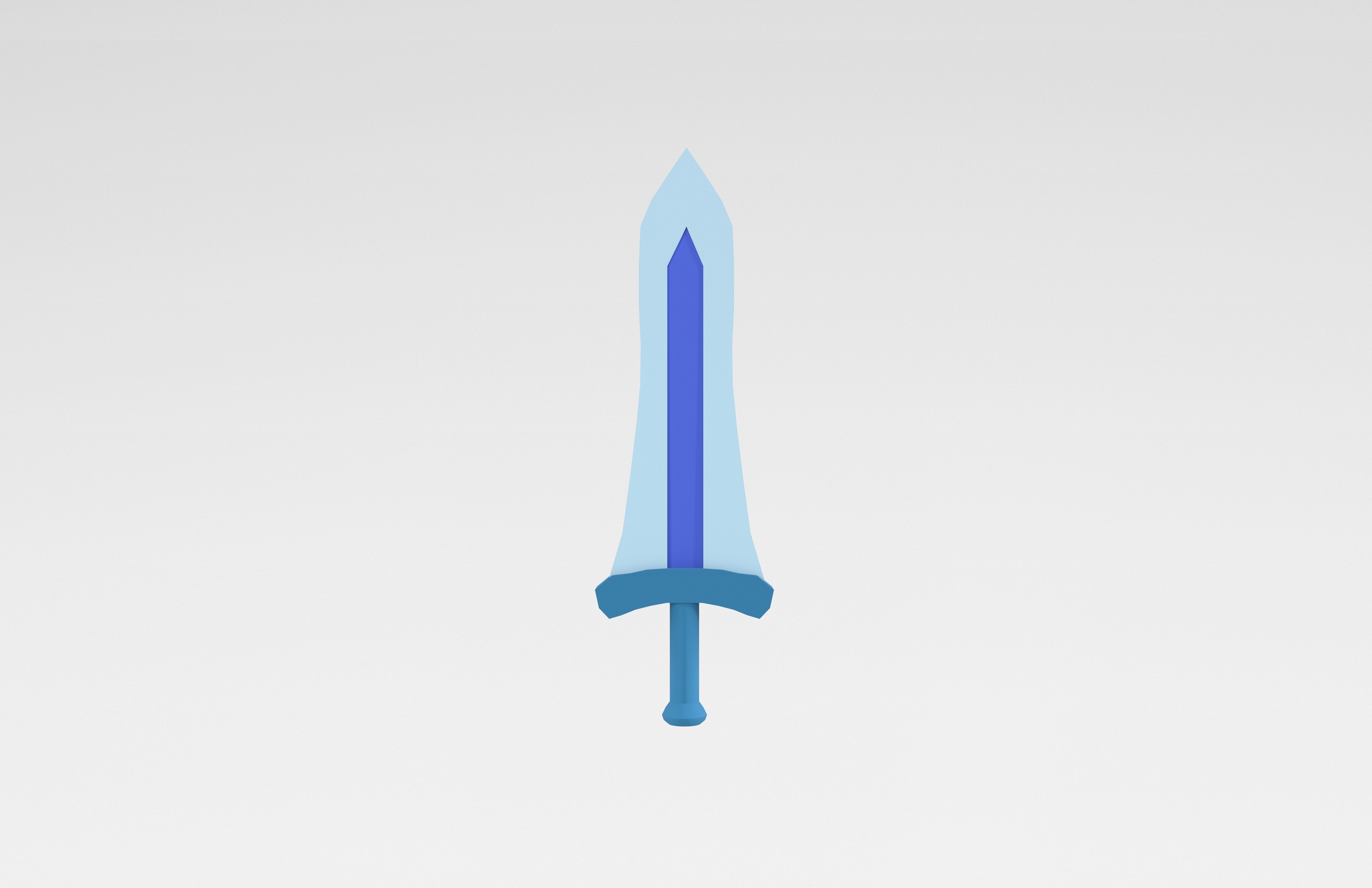 Low poly Sword 025 Low-poly 3D model_1