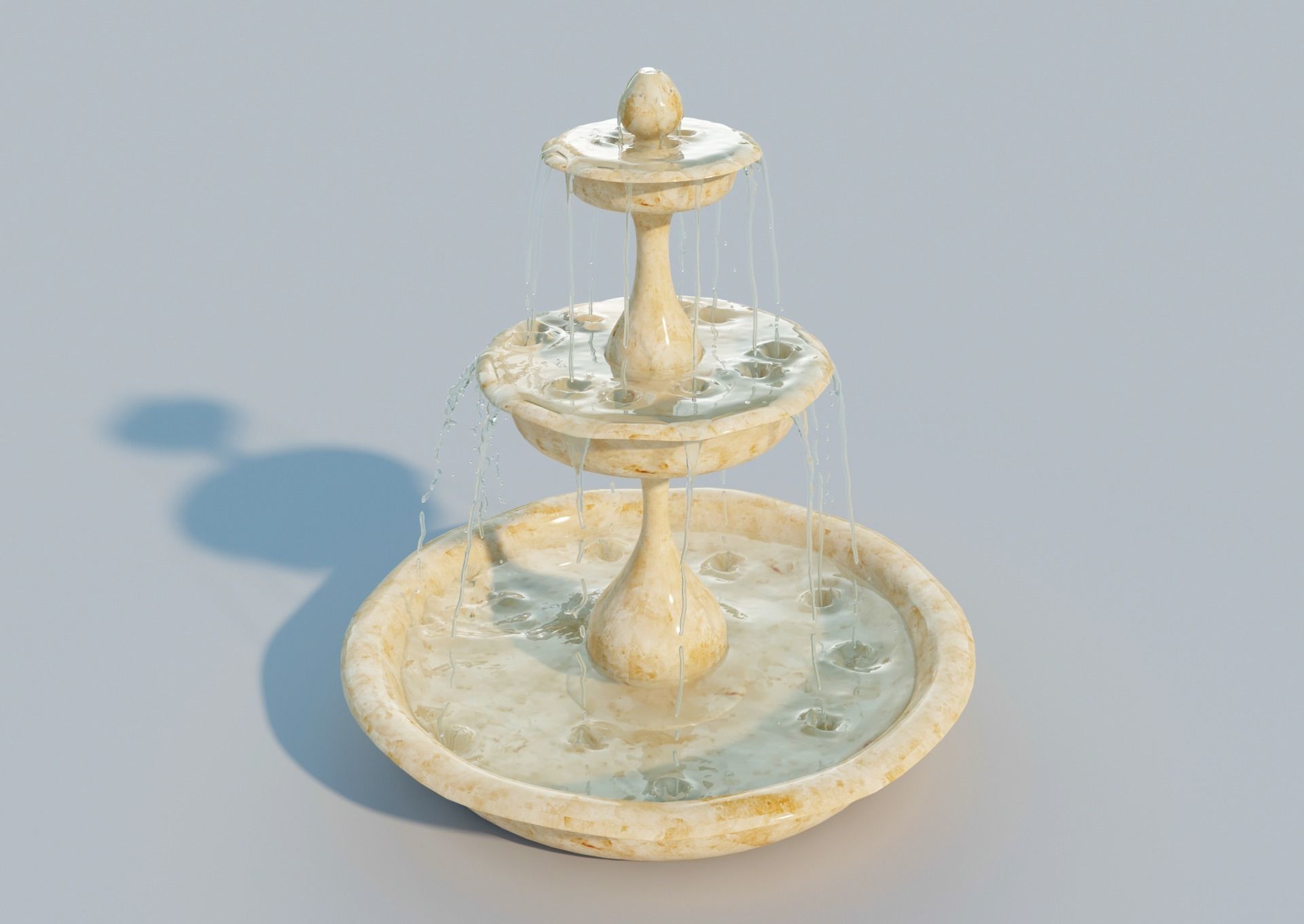Water fountain with 10 seconds of flowing water 3D model_4