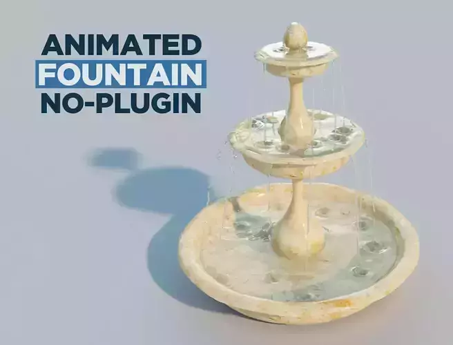 Water fountain with 10 seconds of flowing water 3D model