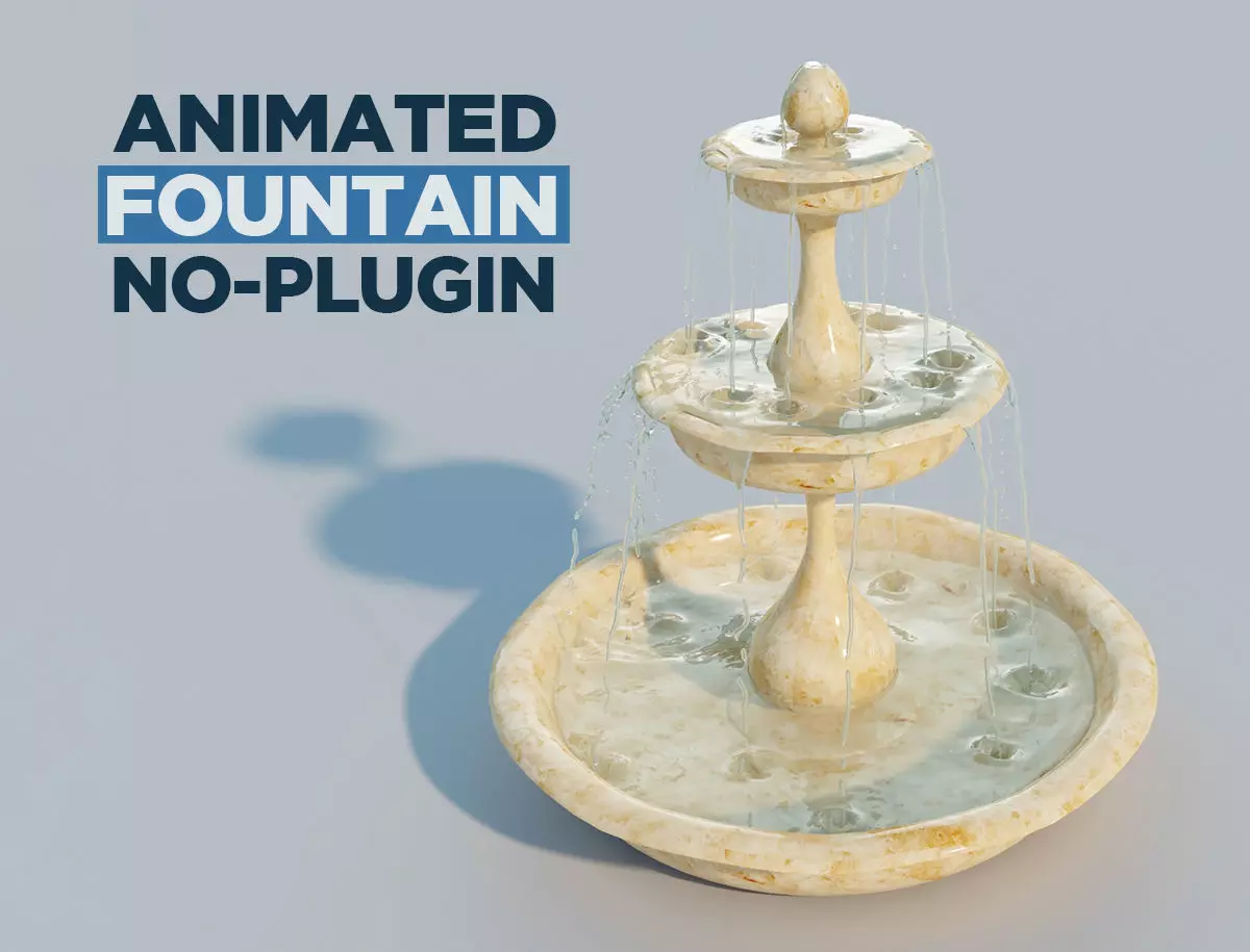 Water fountain with 10 seconds of flowing water 3D model_0