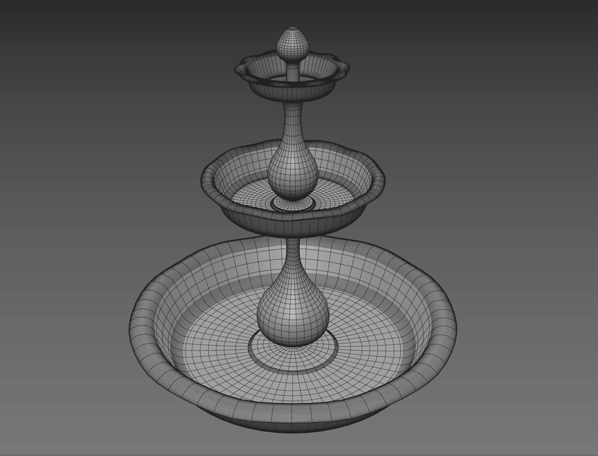 Water fountain with 10 seconds of flowing water 3D model_10