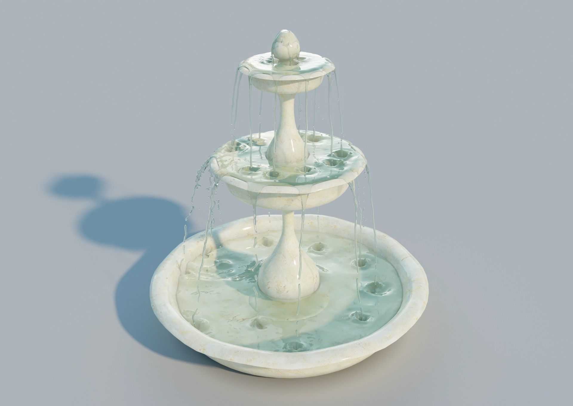Water fountain with 10 seconds of flowing water 3D model_3