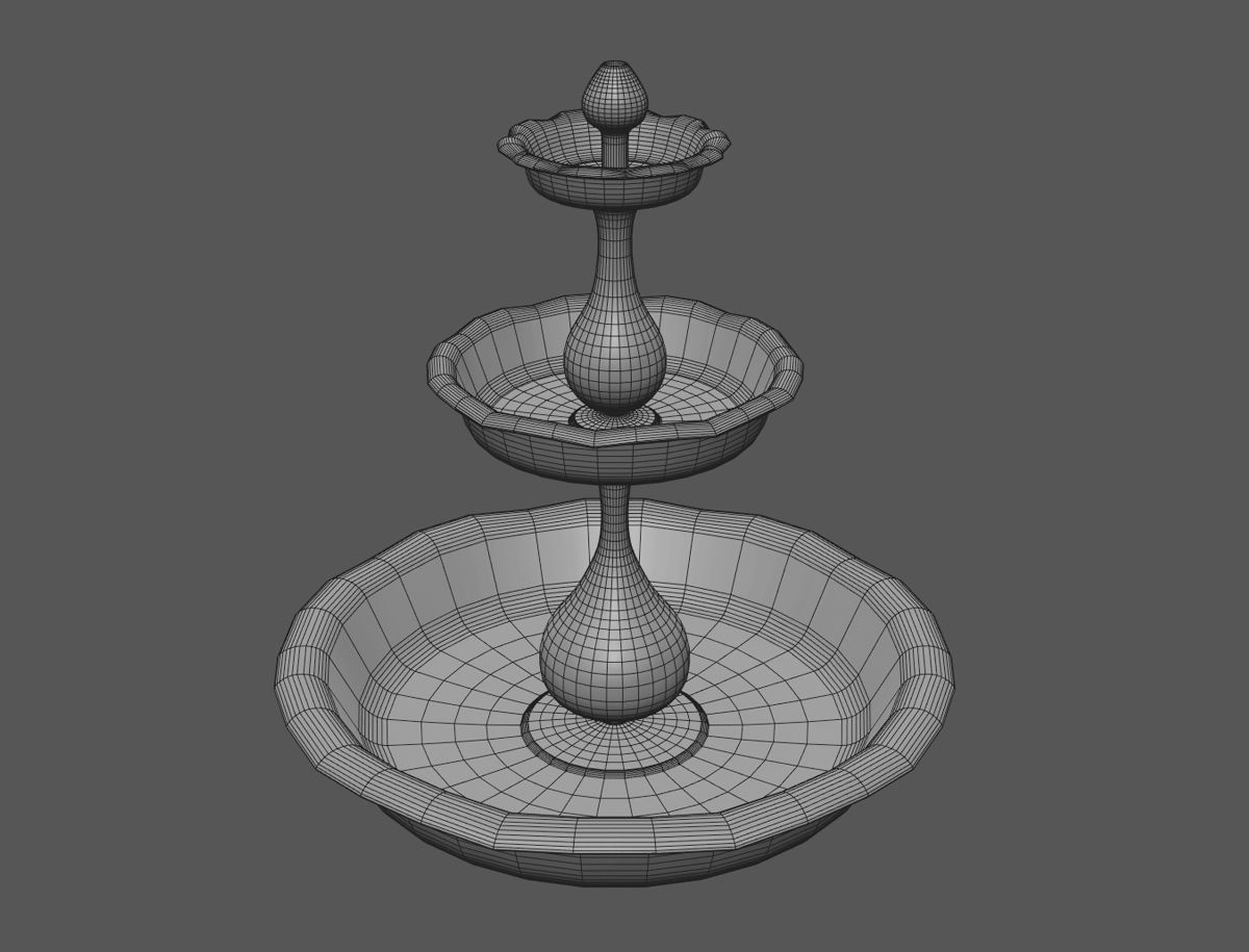 Water fountain with 10 seconds of flowing water 3D model_9