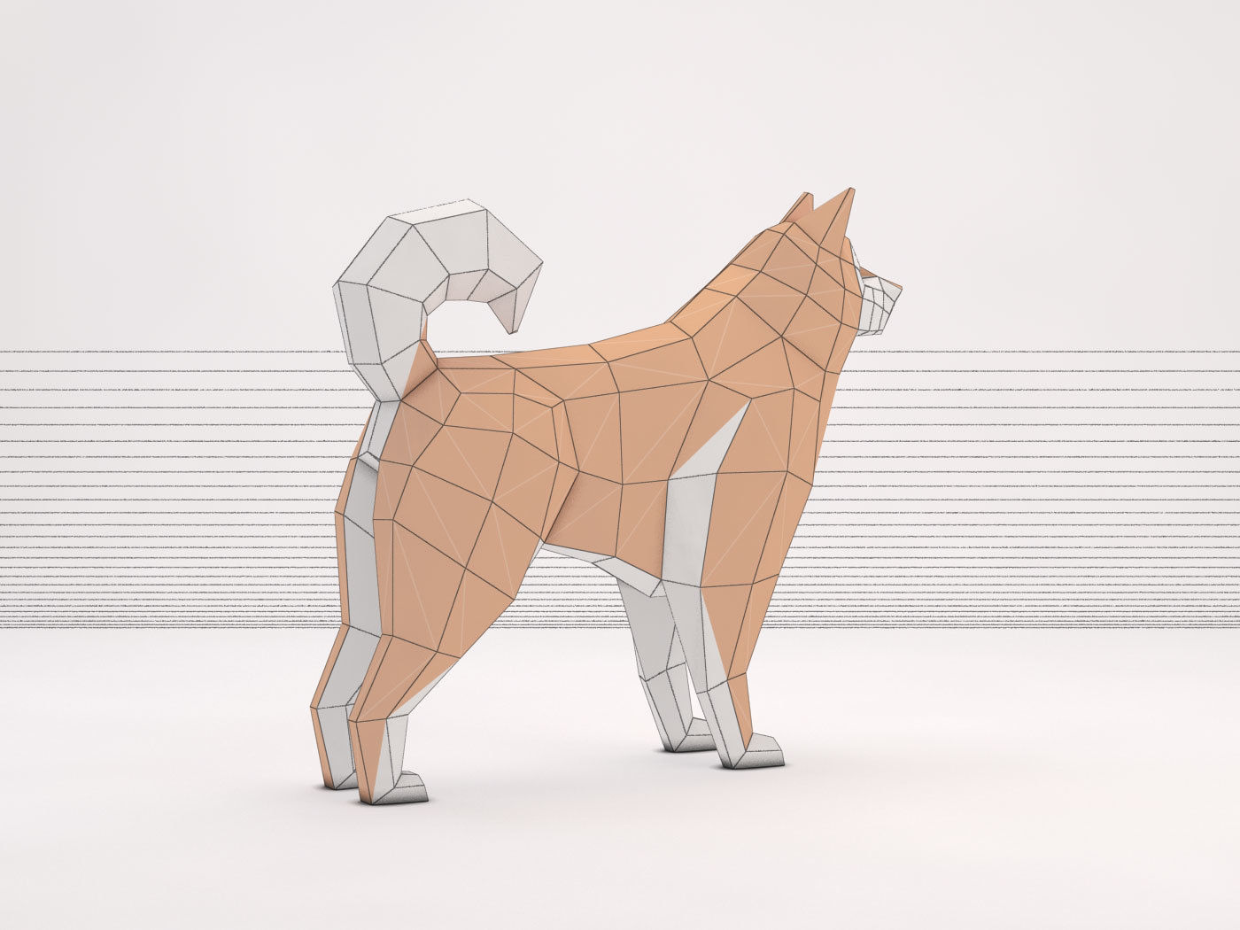 ORIGAMI---Dog Setup Low-poly 3D model_29