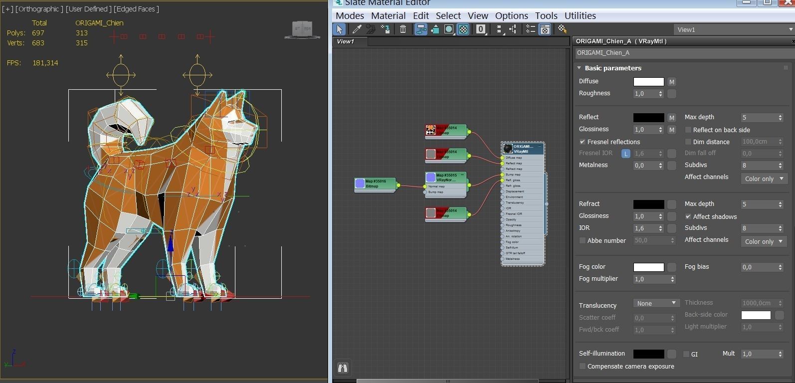 ORIGAMI---Dog Setup Low-poly 3D model_21