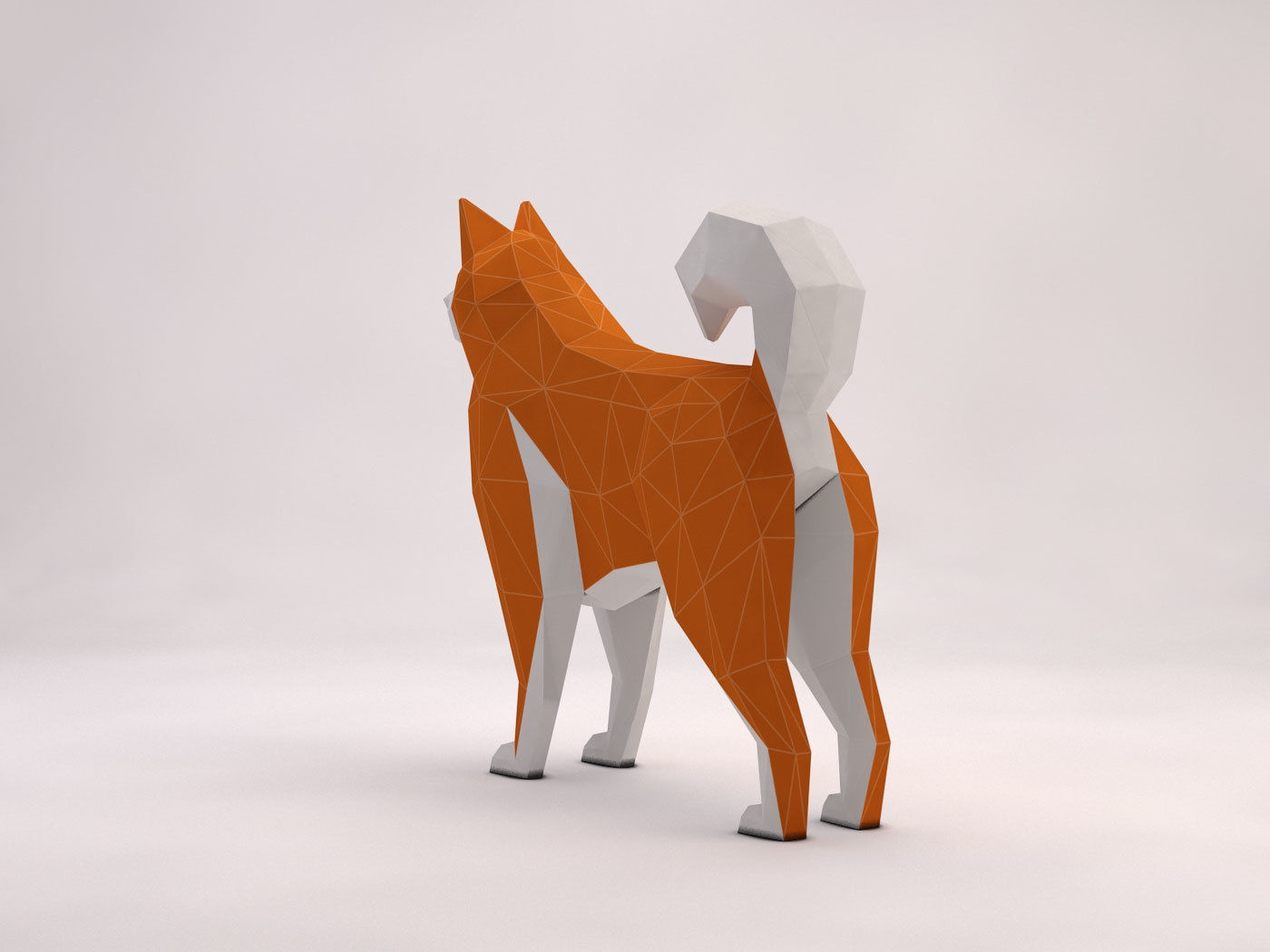 ORIGAMI---Dog Setup Low-poly 3D model_13