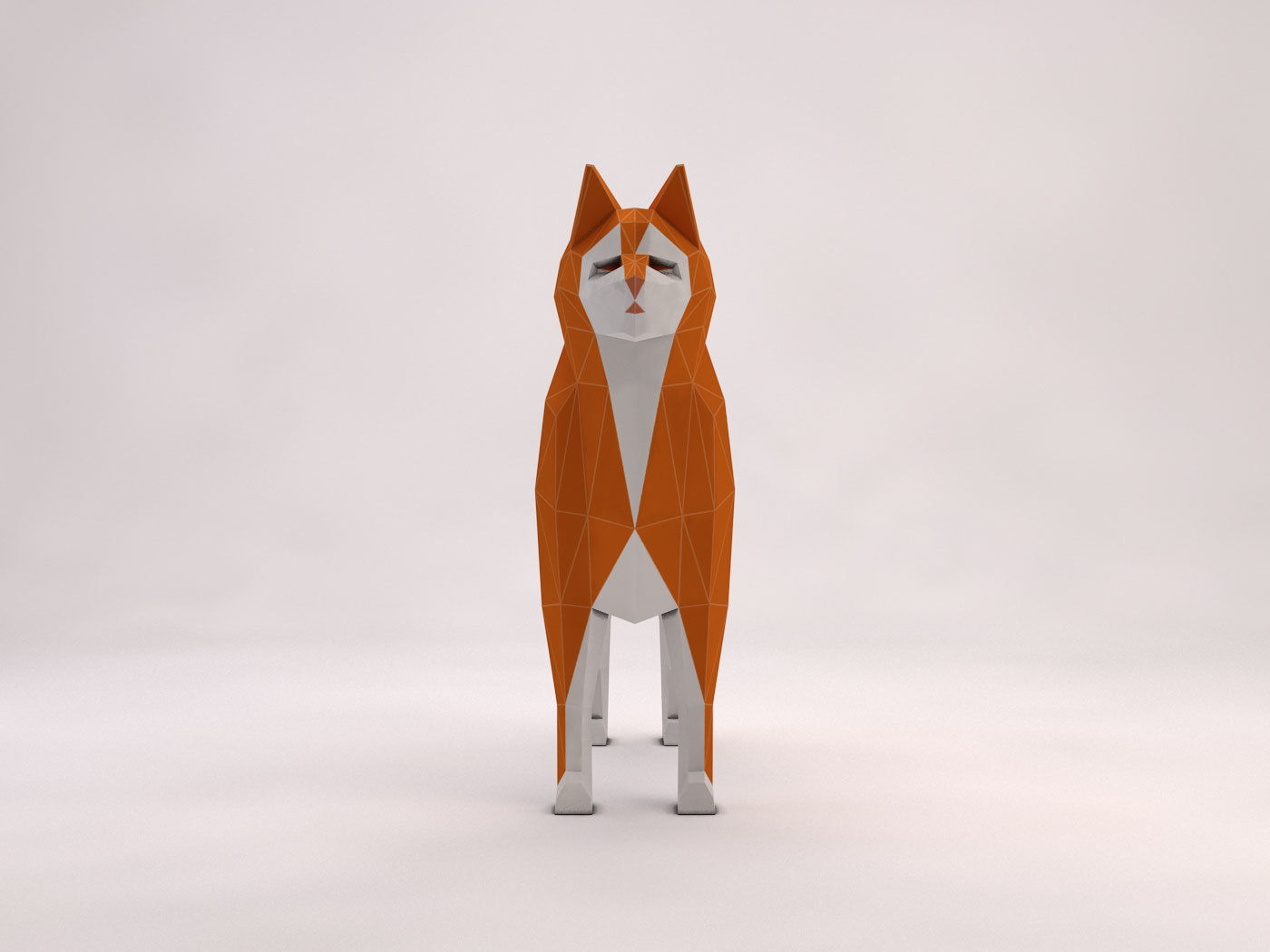 ORIGAMI---Dog Setup Low-poly 3D model_4