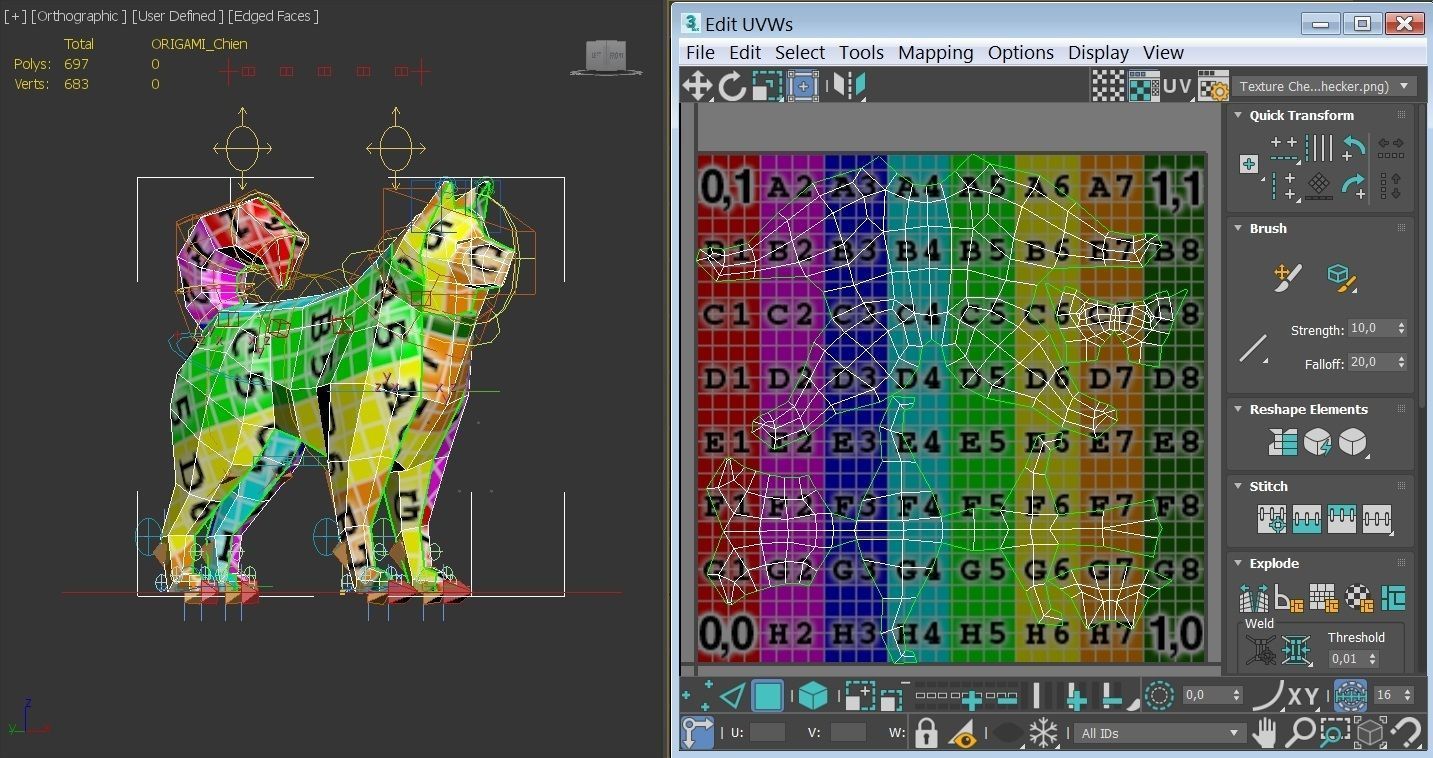 ORIGAMI---Dog Setup Low-poly 3D model_22