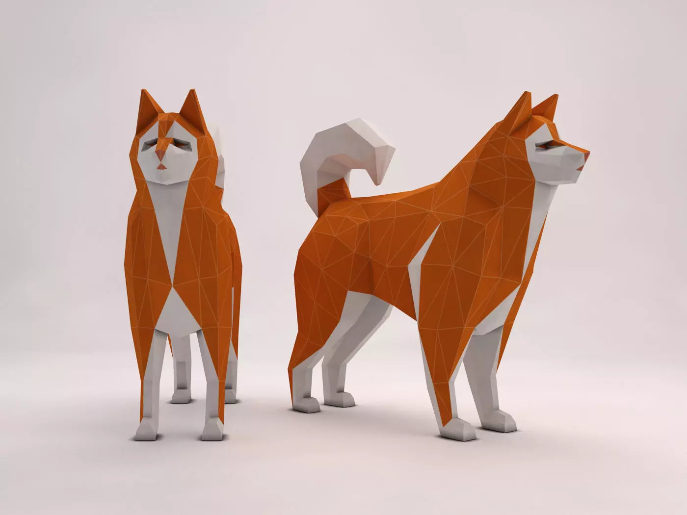 ORIGAMI---Dog Setup Low-poly 3D model_0