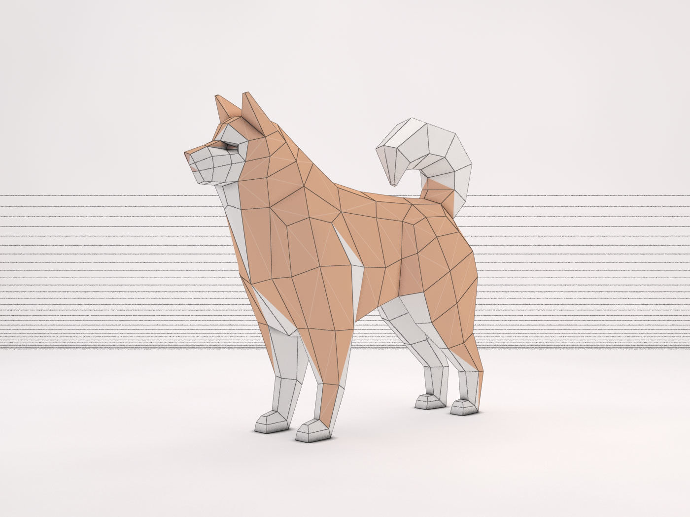 ORIGAMI---Dog Setup Low-poly 3D model_37