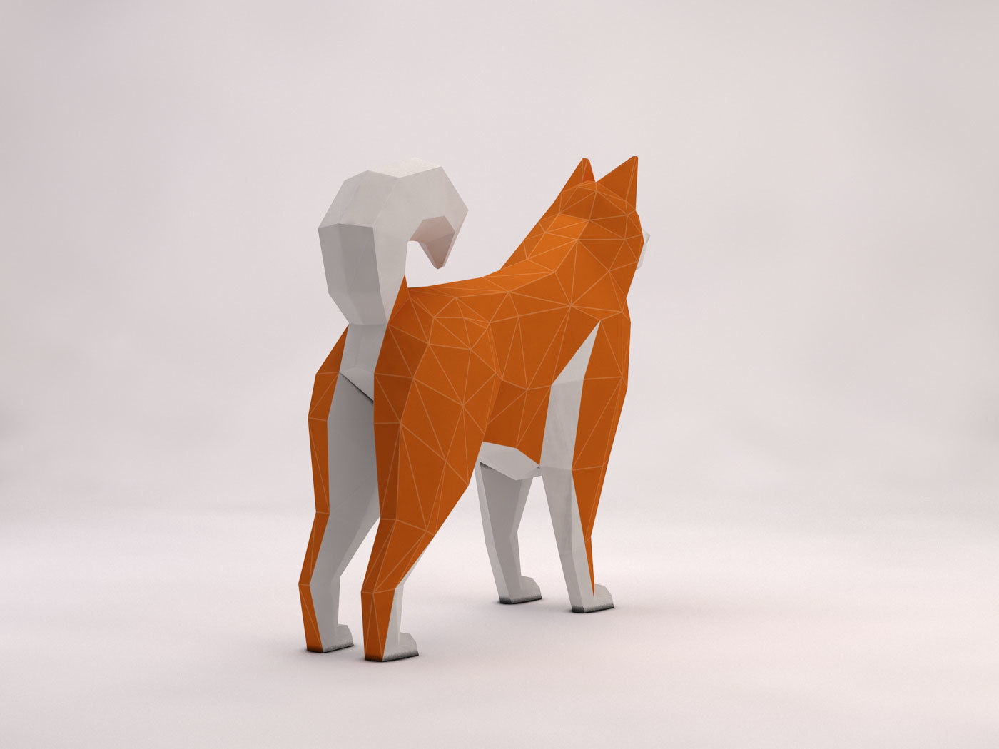 ORIGAMI---Dog Setup Low-poly 3D model_10