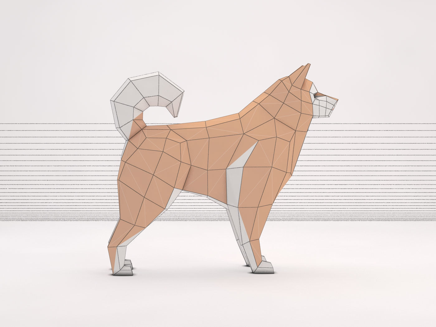 ORIGAMI---Dog Setup Low-poly 3D model_28