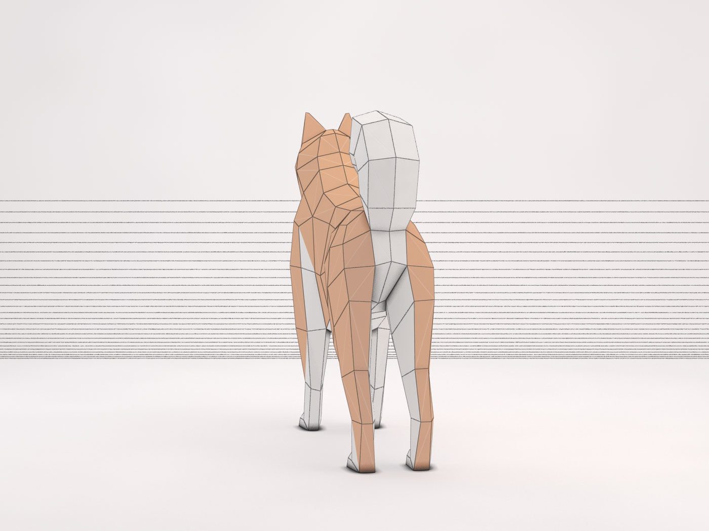 ORIGAMI---Dog Setup Low-poly 3D model_32