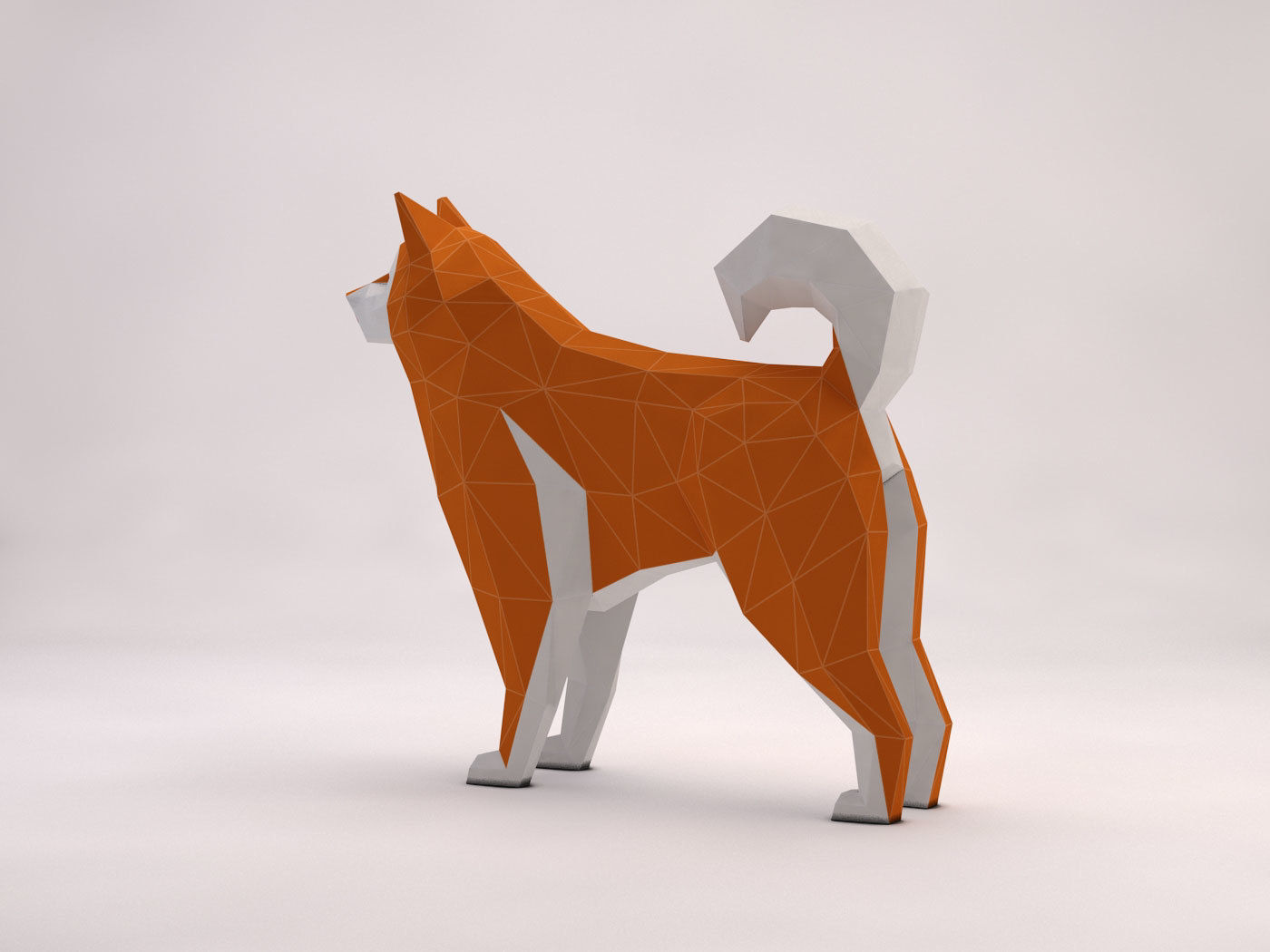 ORIGAMI---Dog Setup Low-poly 3D model_14