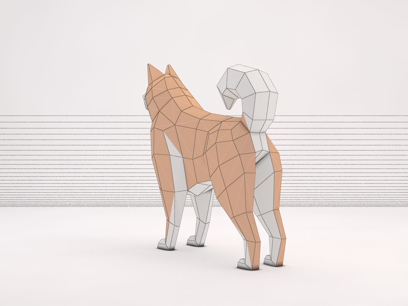 ORIGAMI---Dog Setup Low-poly 3D model_33