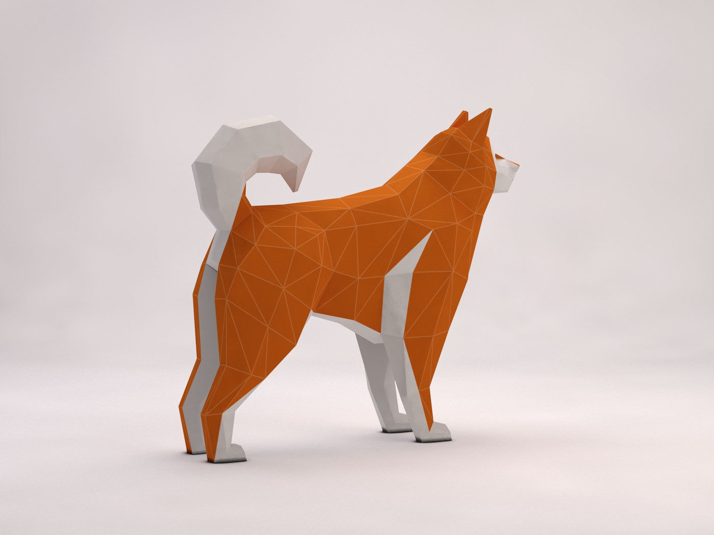 ORIGAMI---Dog Setup Low-poly 3D model_9