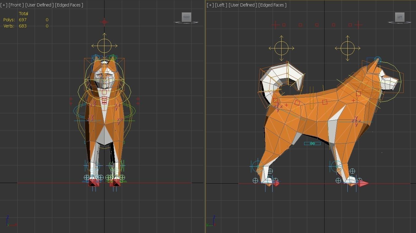 ORIGAMI---Dog Setup Low-poly 3D model_19