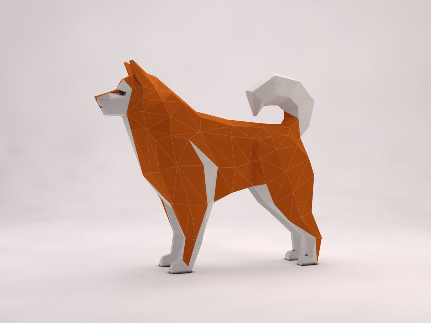 ORIGAMI---Dog Setup Low-poly 3D model_16