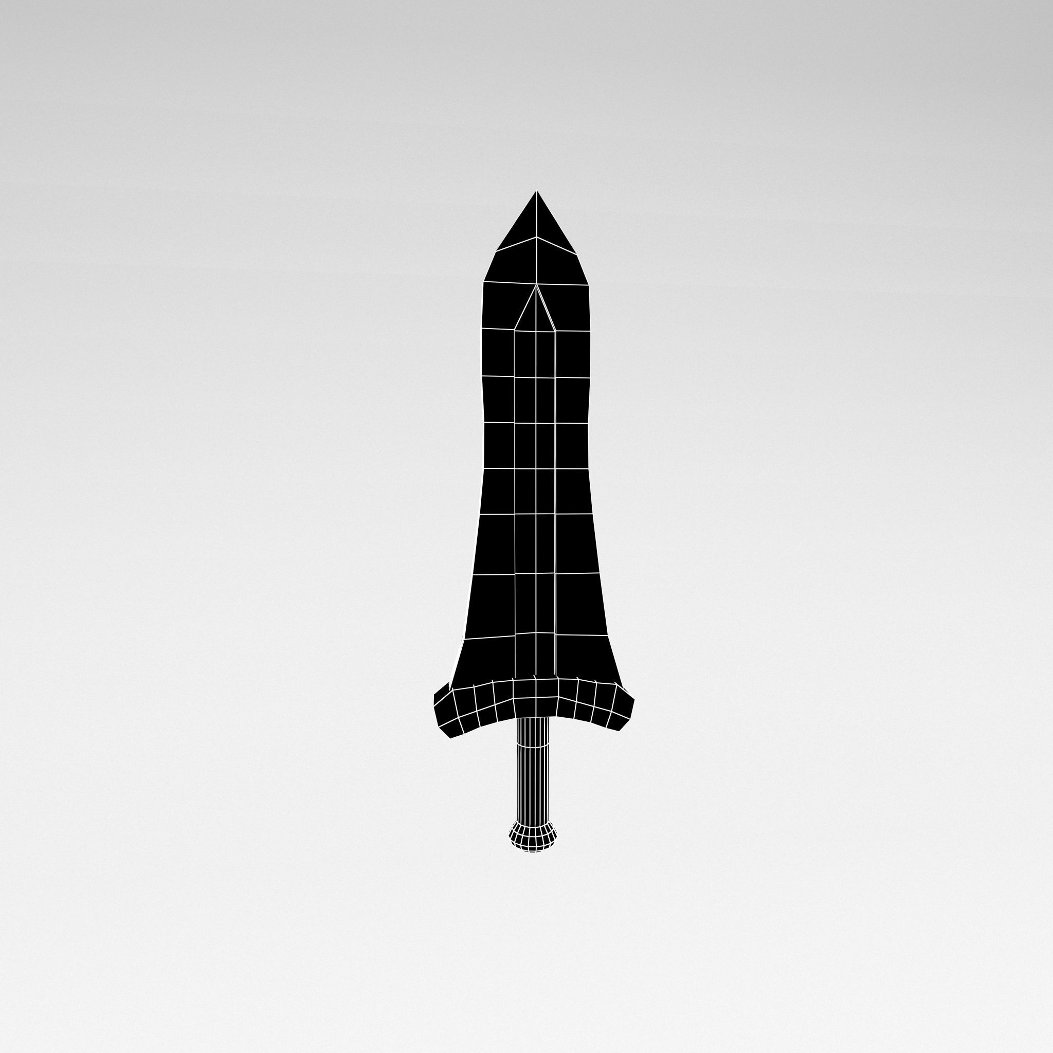 Low poly Sword 026 Low-poly 3D model_5