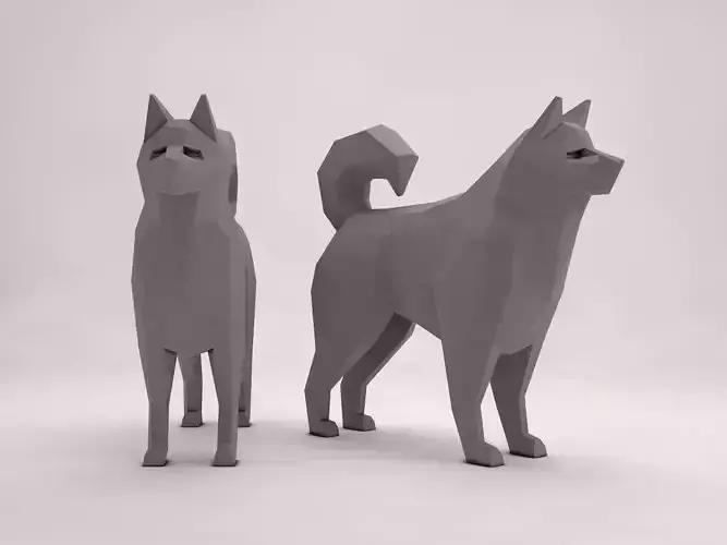 ORIGAMI---Dog dog Free low-poly 3D model