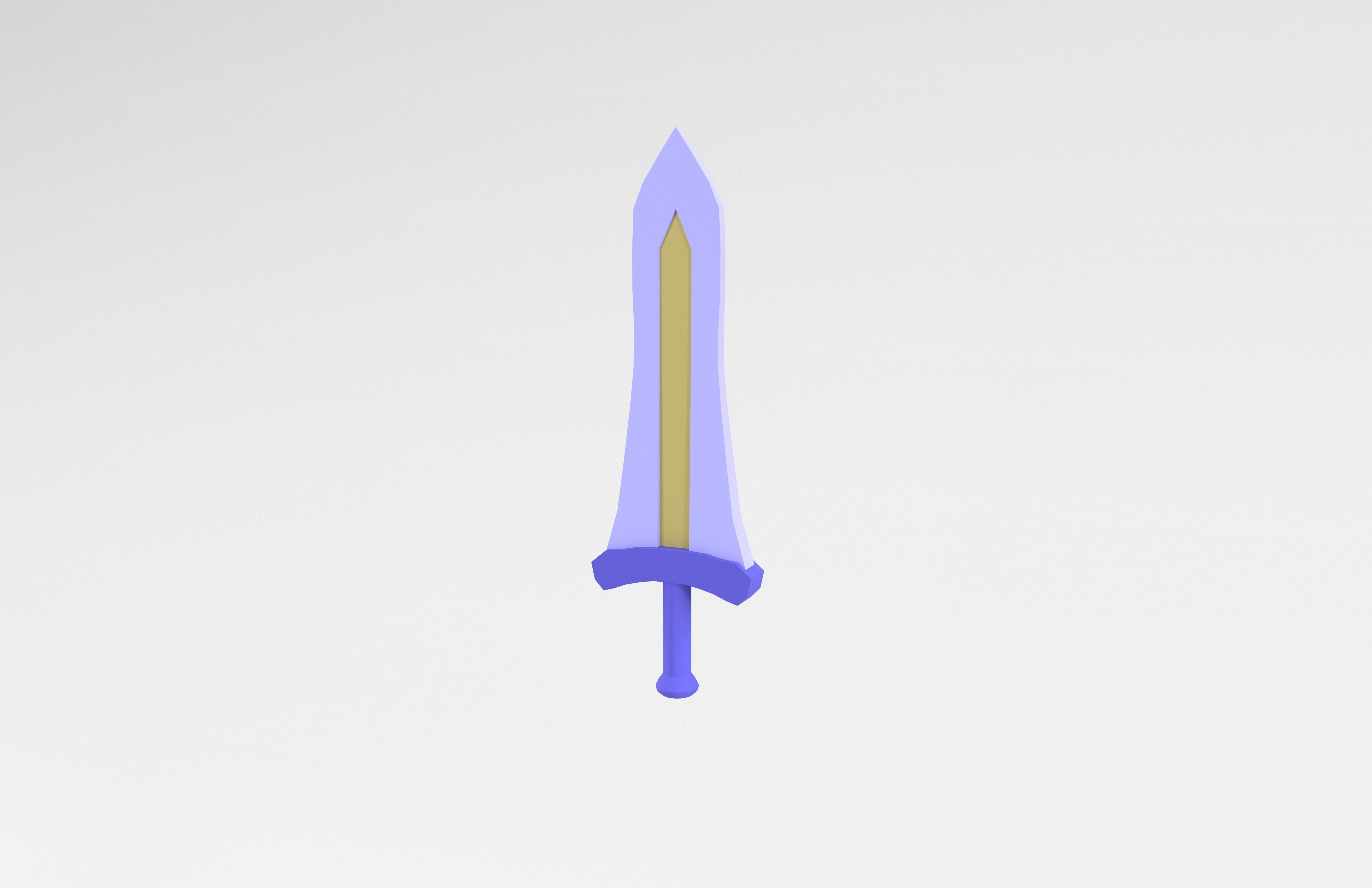 Low poly Sword 027 Low-poly 3D model_2