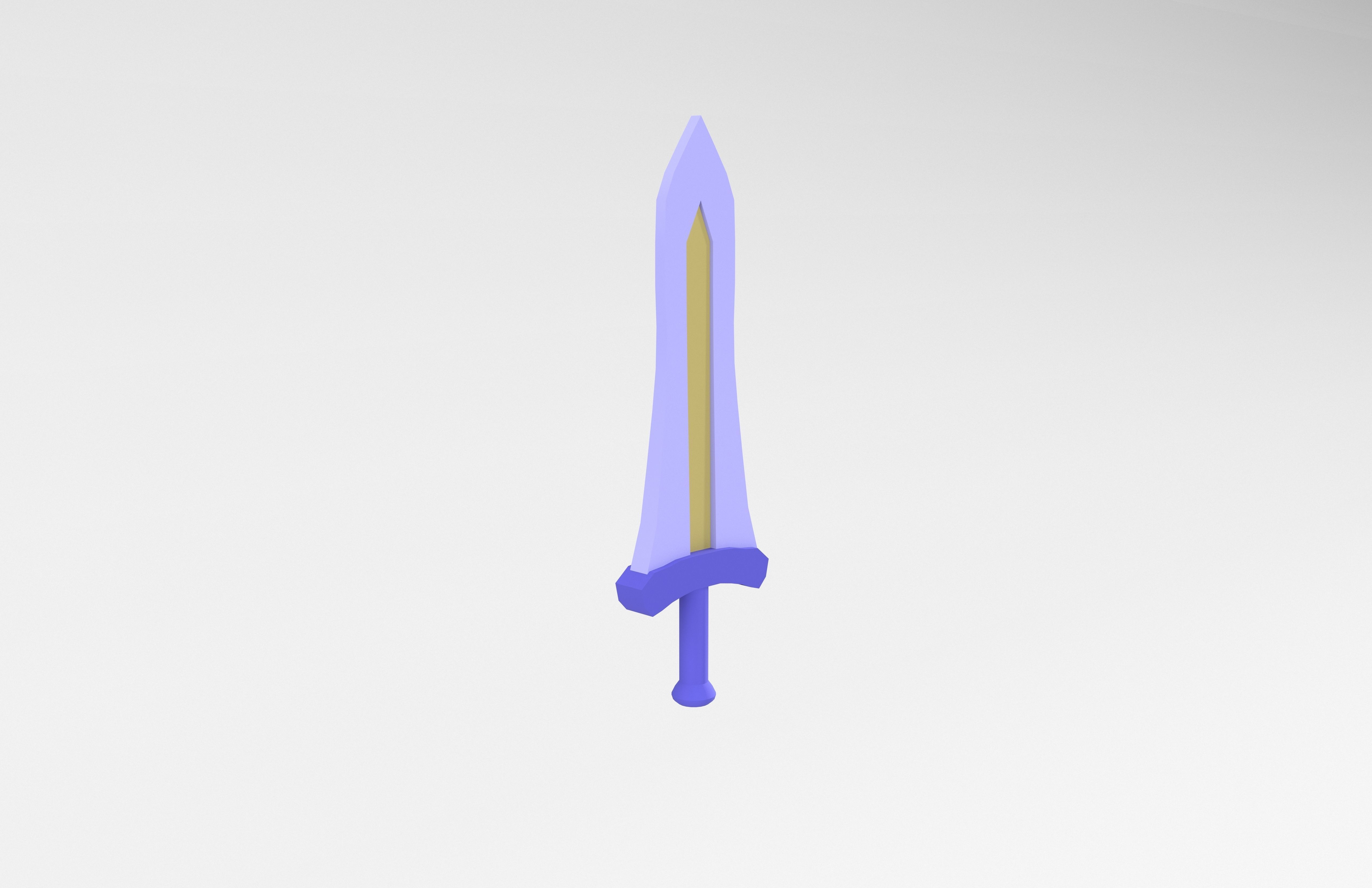 Low poly Sword 027 Low-poly 3D model_3